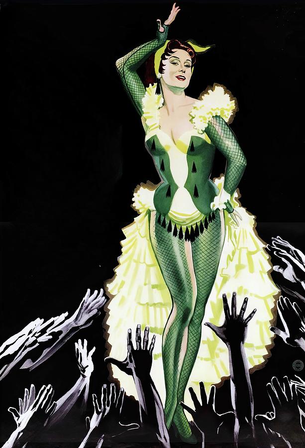 Cockatoo Painting - At the Green Cockatoo By Night, 1957, movie poster painting by Movie World Posters
