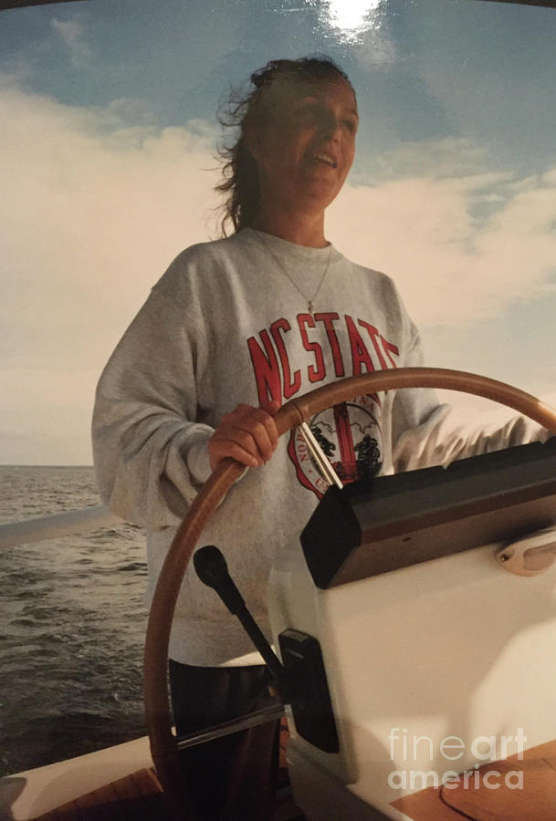 At the Helm on the Pamlico Sound, North Carolina Photograph by Catherine Ludwig Donleycott
