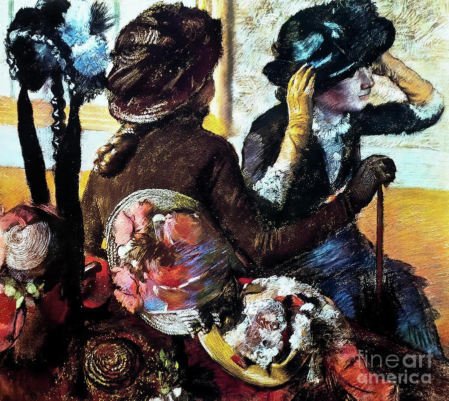 At the Milliners by Edgar Degas 1882 #1 Painting by Edgar Degas
