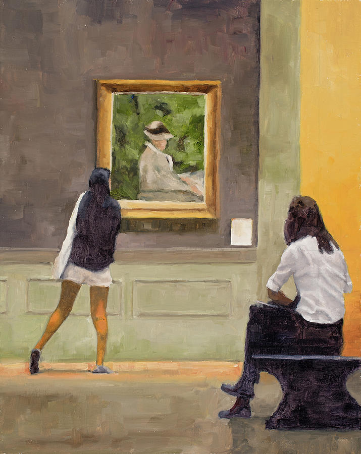 Museum Painting - At the Museum by Tate Hamilton