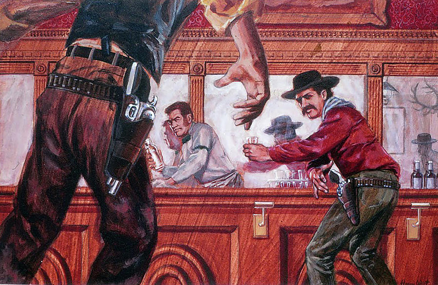At the OK SALOON Painting by Harry West