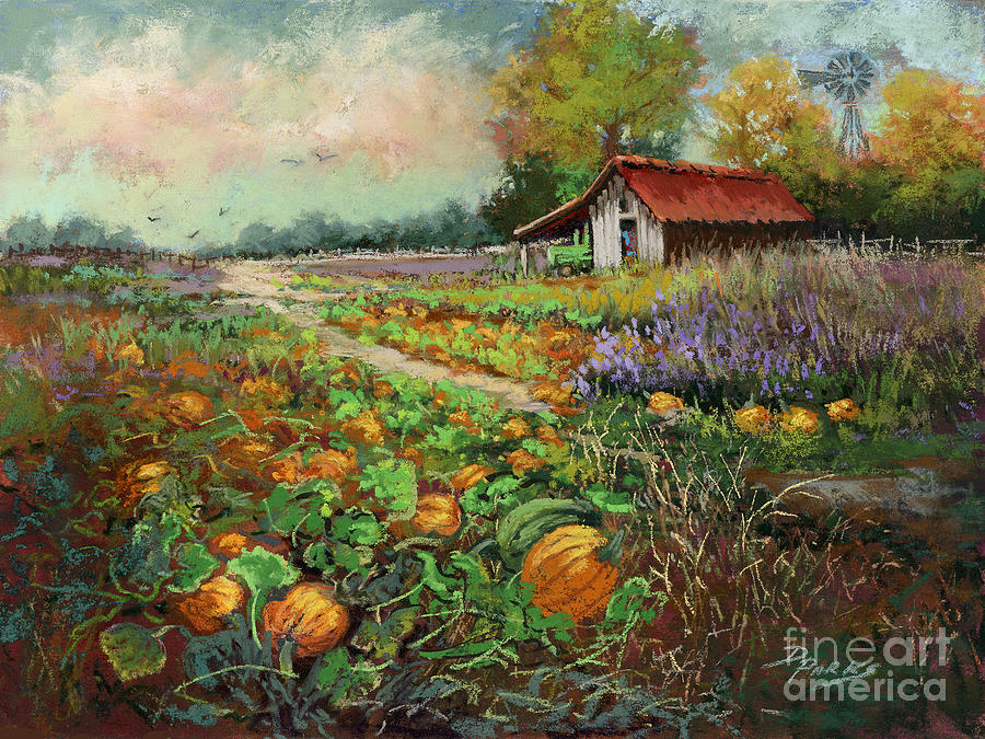 At the Pumpkin Patch Painting by Dianne Parks