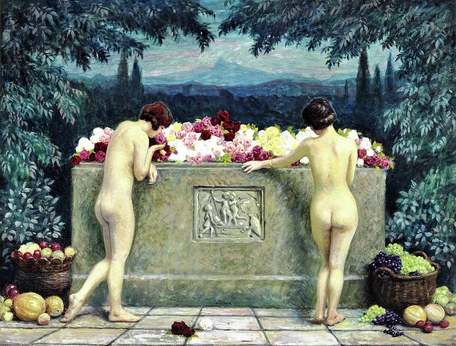 Paul Gustav Fischer Painting - At The Sarcophagus - Digital Remastered Edition by Paul Gustav Fischer Paul Gustav Fischer Painting - At The Sarcophagus - Digital Remastered Edition by Paul Gustav Fischer