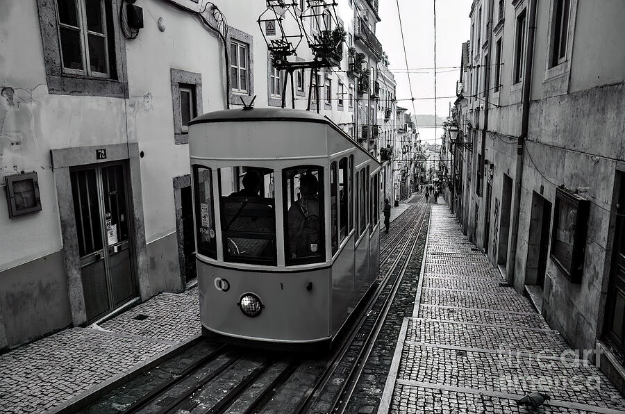 At the Top of Bica Funicular, Lisbon Portugal Photograph by M G ...