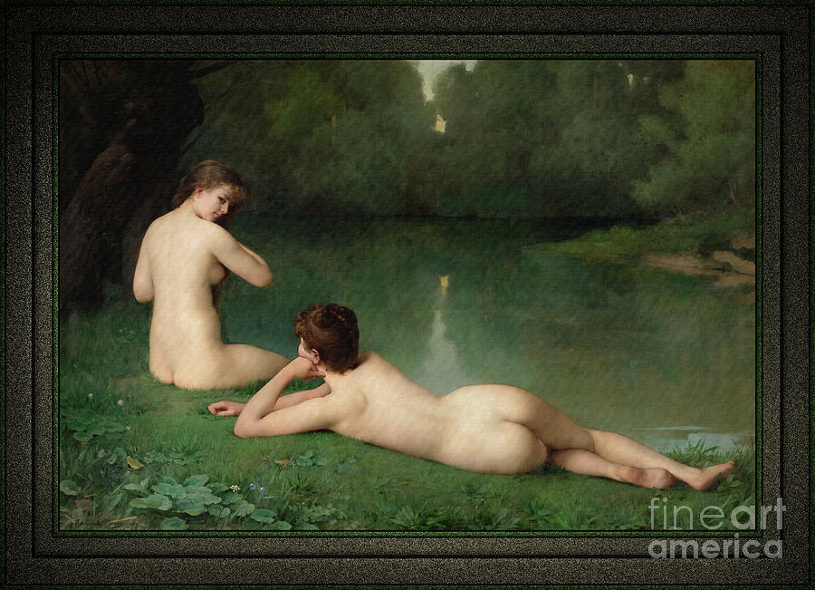 At the Waters Edge by Emmanuel Benner Old Masters Classical Reproduction Painting by Rolando Burbon