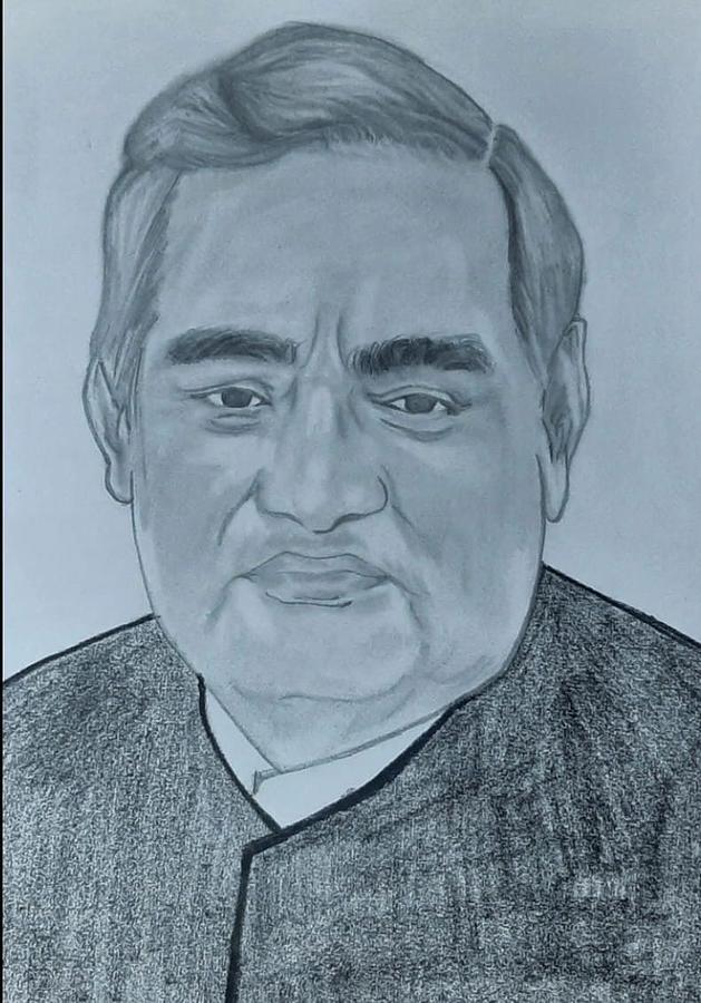 Atal Bihari Drawing by Vaidruti Bodi - Fine Art America