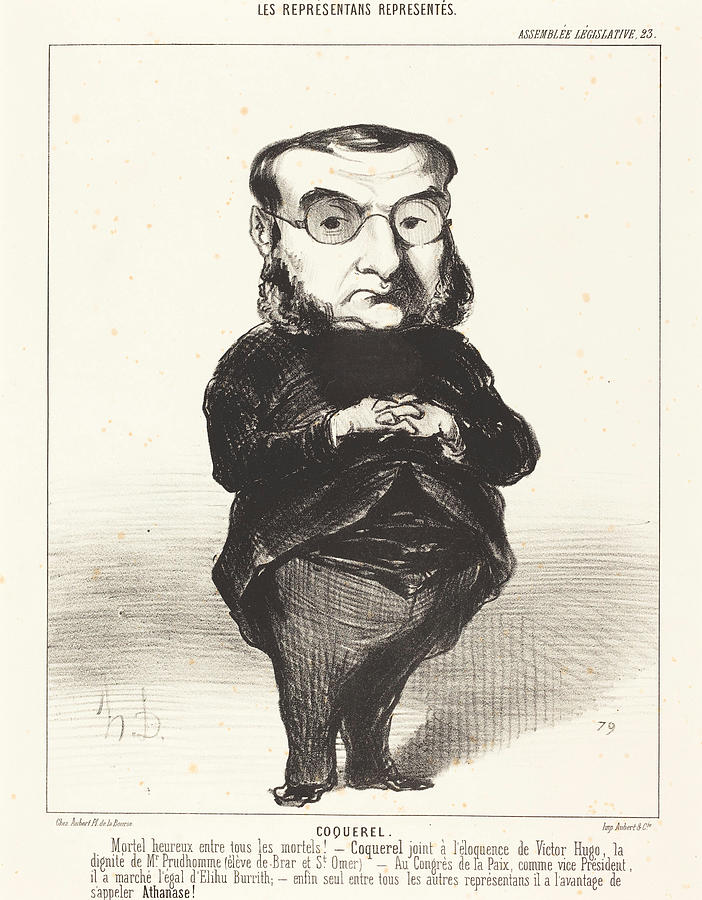 Ath L Charles Coquerel Drawing by Honore Daumier - Pixels