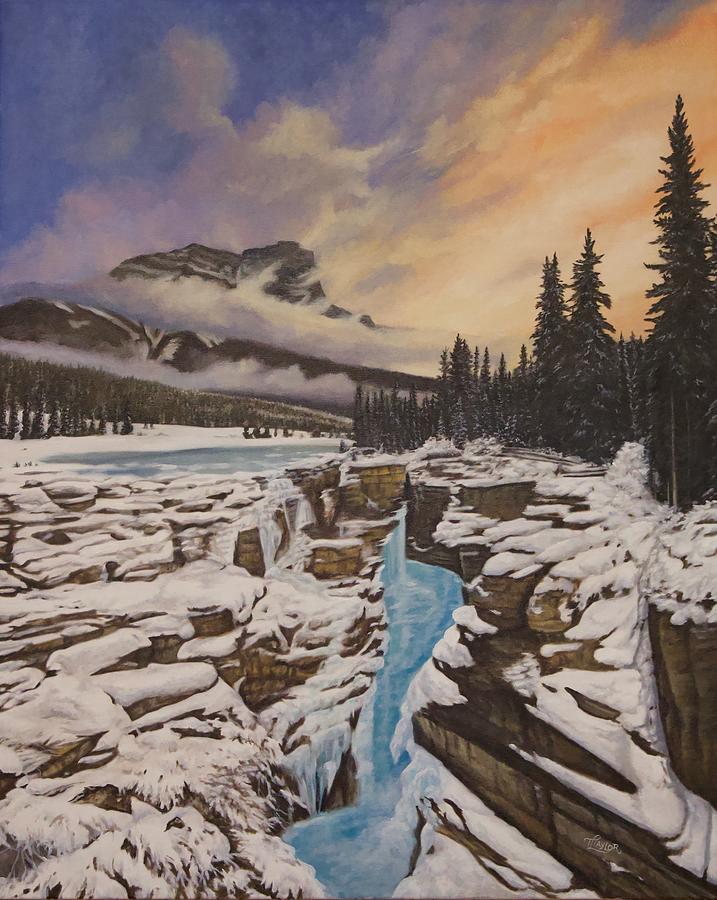 Athabasca Falls  Painting by Tammy Taylor