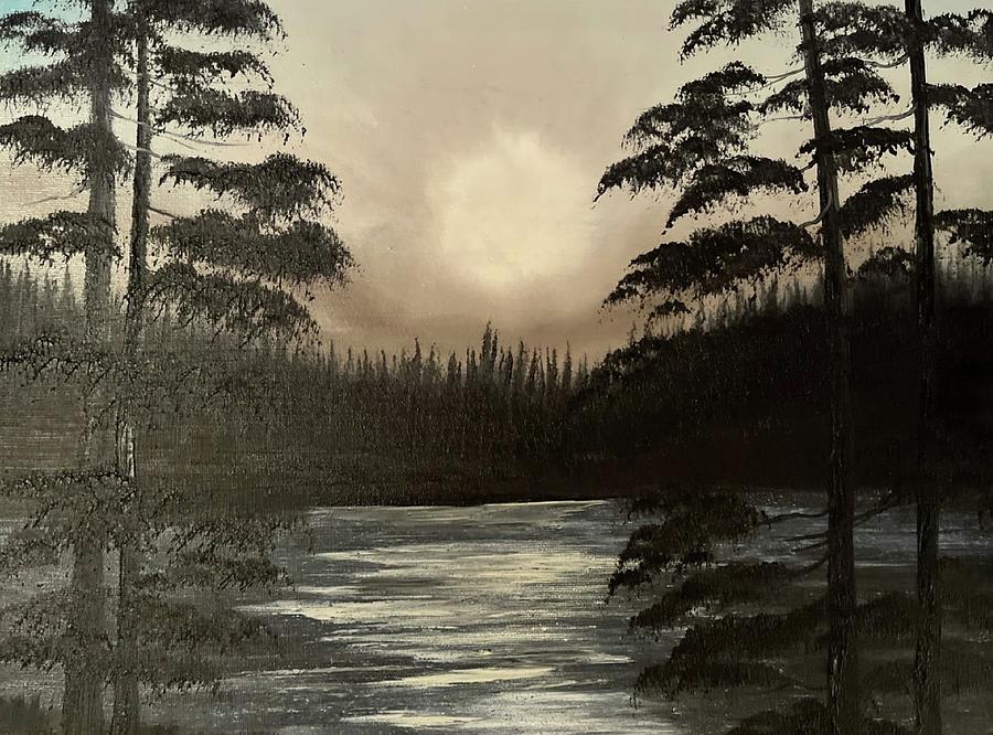 Athabasca River Canadian Rockies Painting by Jim Carreau - Fine Art America