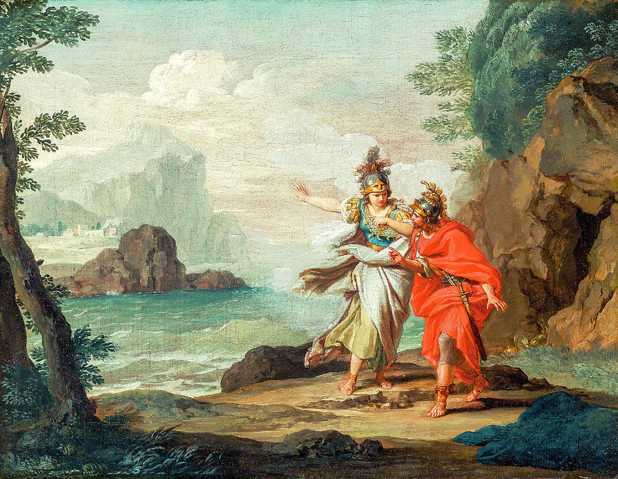 Athena Appearing To Odysseus To Reveal The Island Of Ithaca painted by ...