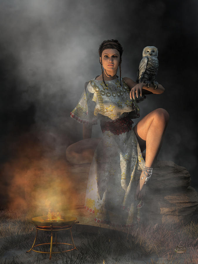 Athena By Firelight Digital Art
