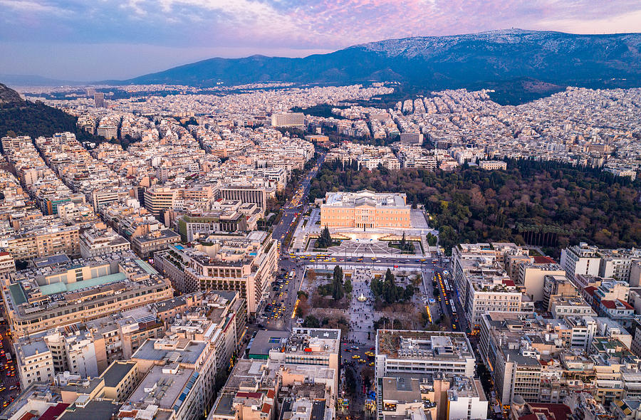 Athens downtown Syntagma square at dusk Photograph by D2020