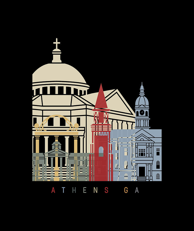 Athens GA skyline poster Digital Art by Lotus Leafal - Fine Art America