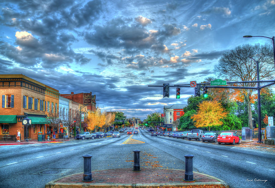 Athens GA Cityscape 4 College Ave East Broad Street UGA Art Photograph by Reid Callaway