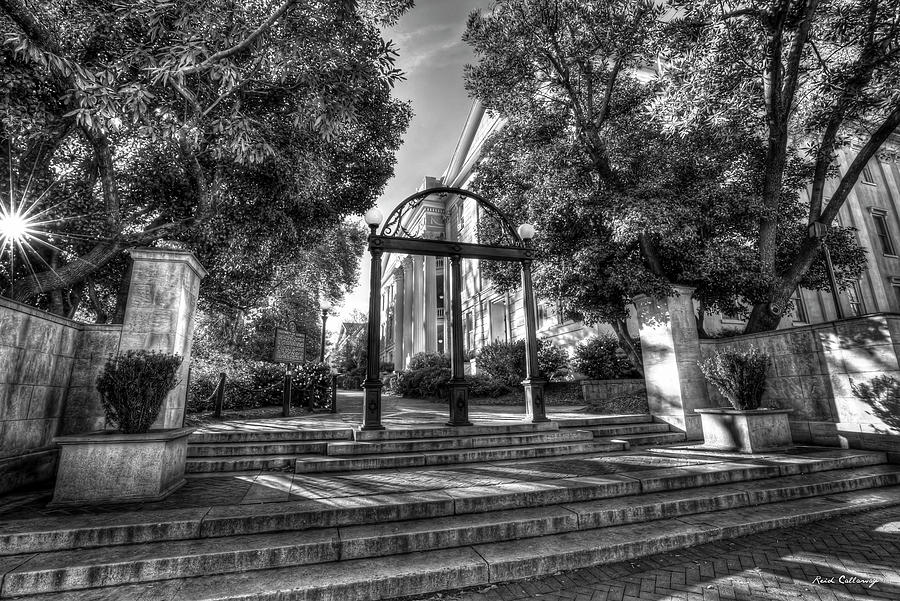 Athens Georgia The Arch Early Light B W University Of Georgia Architectural Art Photograph by Reid Callaway