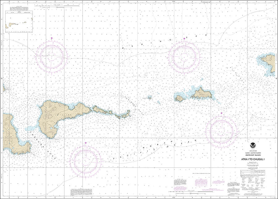 Atka Island to Chugul Island Nautical Chart 16484 Borderless Digital ...