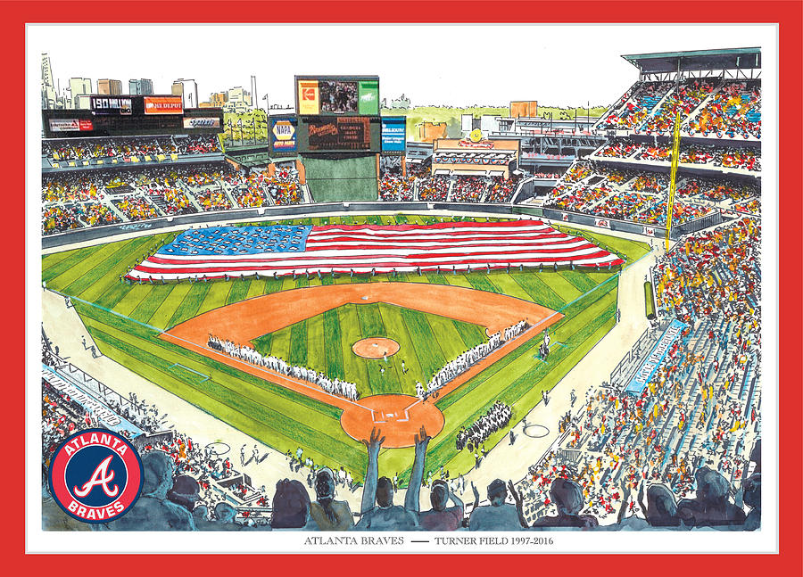 Atlanta Braves - Turner Field 1997-2016 Painting by John Stoeckley ...