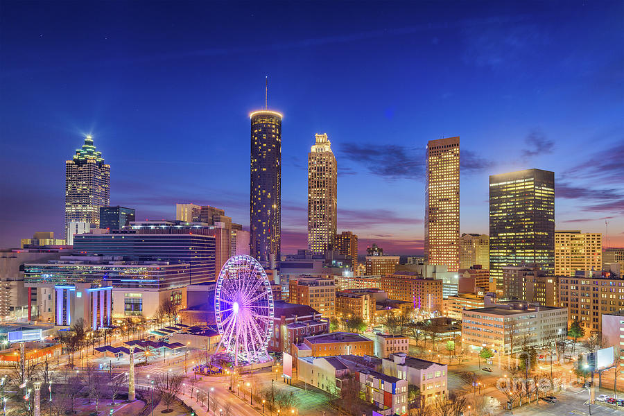 Atlanta city skyline at Dawn Photograph by Thomas Jones