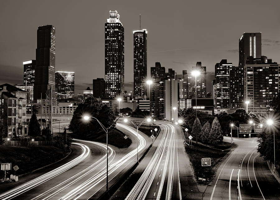 Atlanta City Skyline in Sepia Photograph by Gregory Ballos - Fine Art ...