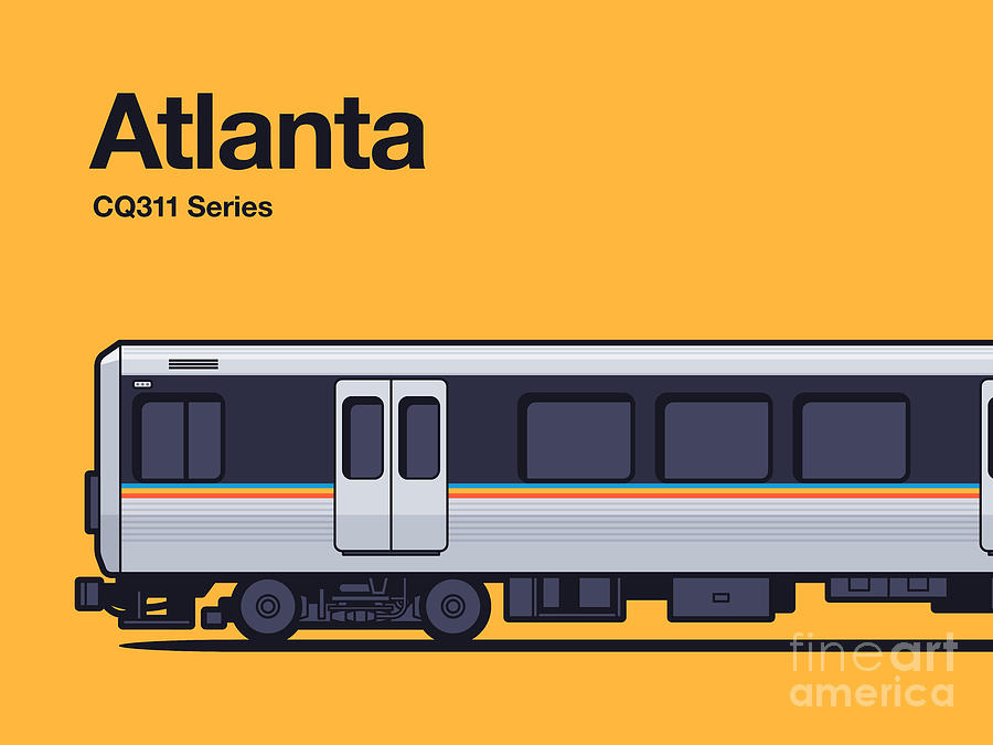 Atlanta CQ311 Series USA World Train Side Yellow Digital Art by Organic Synthesis Atlanta CQ311 Series USA World Train Side Yellow Digital Art by Organic Synthesis