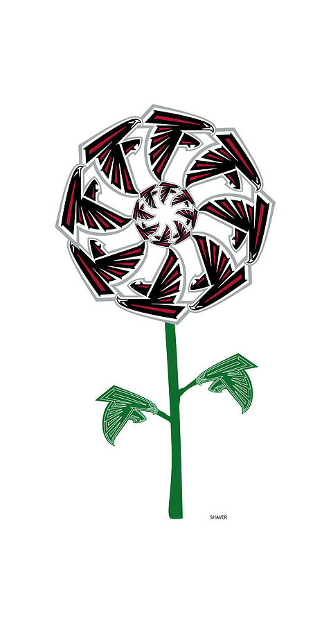 Atlanta Falcons - NFL Football Team Logo Flower Art Digital Art by Steven Shaver
