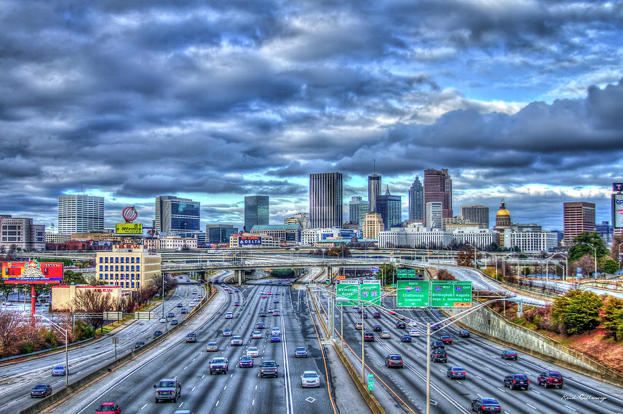 Atlanta GA Afternoon Traffic Downtown Architecture Cityscape Art Photograph by Reid Callaway