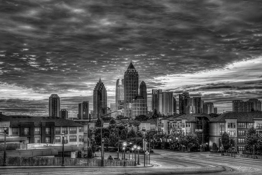 Atlanta GA Atlantic Station Atlantic Commons B W  Architectural Cityscape Art Photograph by Reid Callaway