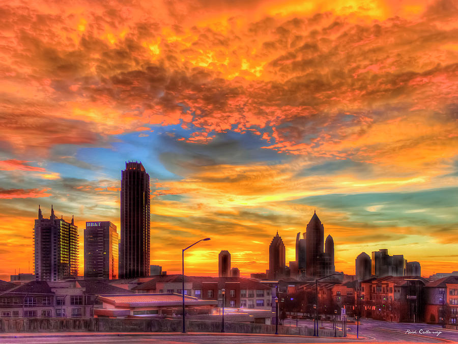 Atlanta GA Midtown Atlanta Sunrise 888  The Commons Architectural Art Photograph by Reid Callaway