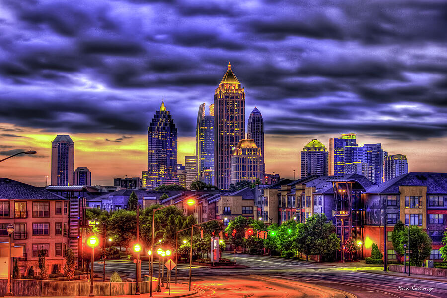 Atlanta GA Midtown Atlanta Towers Over Atlantic Commons Sunrise Architectural Art Photograph by Reid Callaway