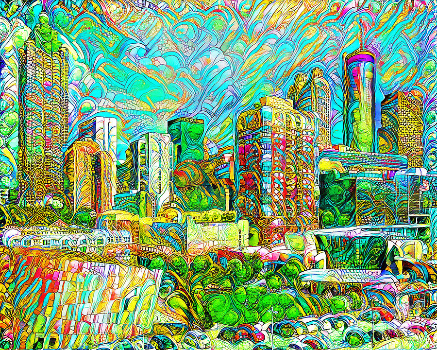 Atlanta Georgia Skyline in Contemporary Vibrant Colorful Motif 20200509 Photograph by Wingsdomain Art and Photography