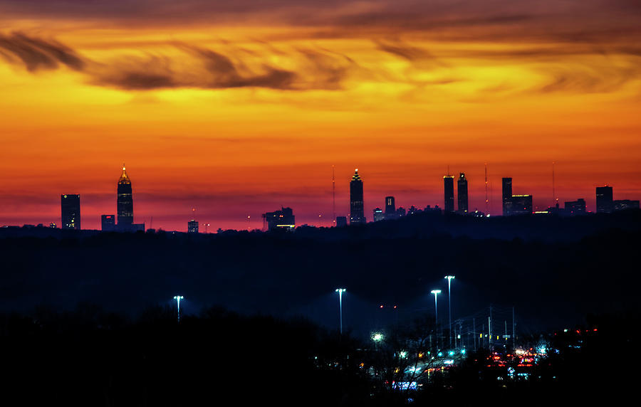 Atlanta Sky Line Photograph by Karen Cox