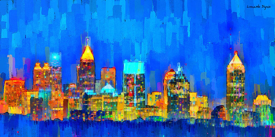 Atlanta Skyline 100 - DA Digital Art by Leonardo Digenio - Fine Art America