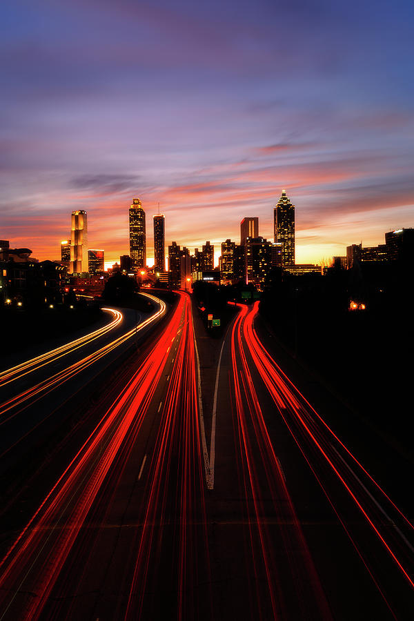 Atlanta skyline at sunset 2 Photograph by Murray Rudd
