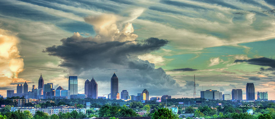 Atlanta GA Skyline Clouds Panorama Architectural Cityscape Art Photograph by Reid Callaway