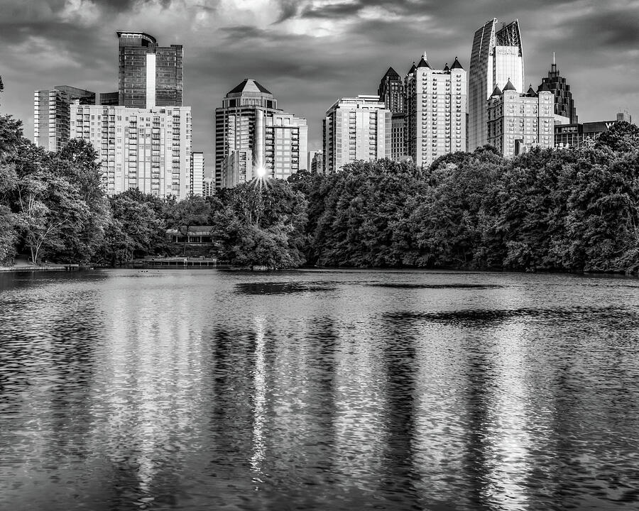 Atlanta Skyline In Black and White From Piedmont Park Photograph by Gregory Ballos Atlanta Skyline In Black and White From Piedmont Park Photograph by Gregory Ballos