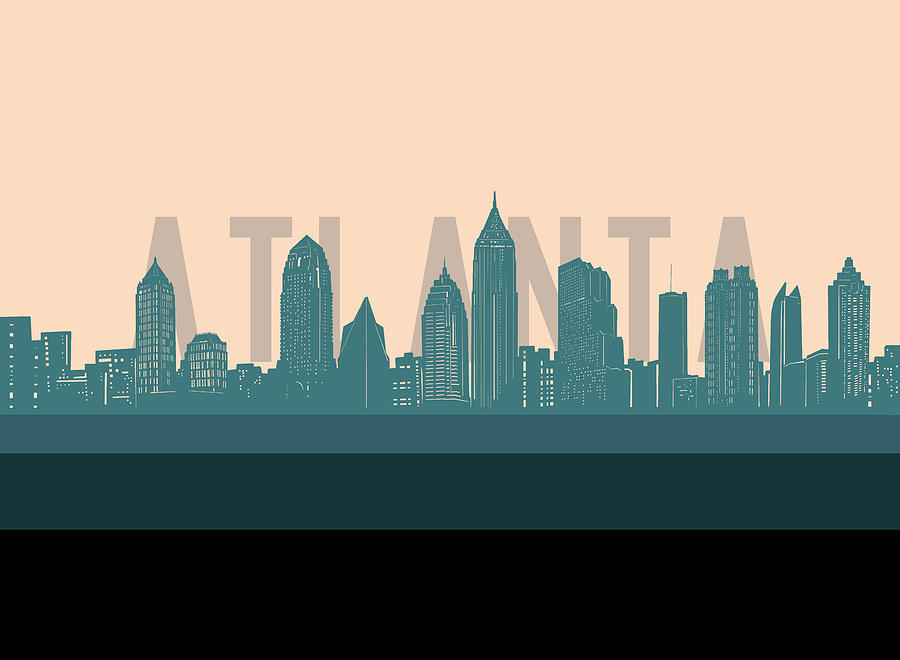 Atlanta Skyline Retro 1 Digital Art