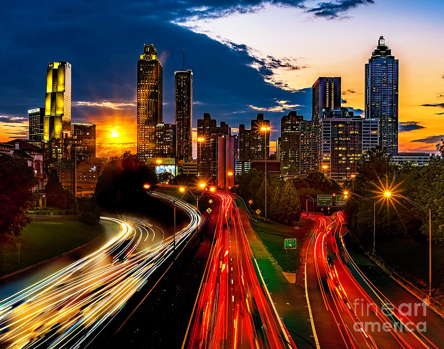 Atlanta Traffic at Night Photograph by Nick Zelinsky Jr