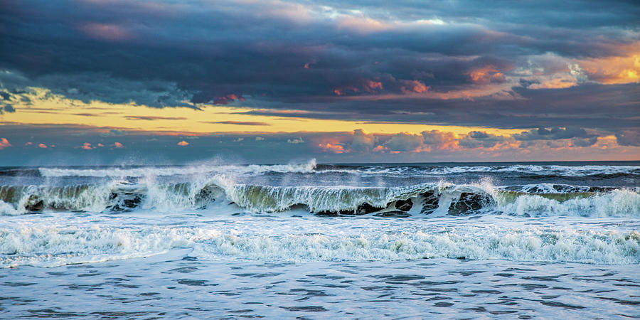 Atlantic Beach Ocean Spray Sunset Photograph by Robert Seifert