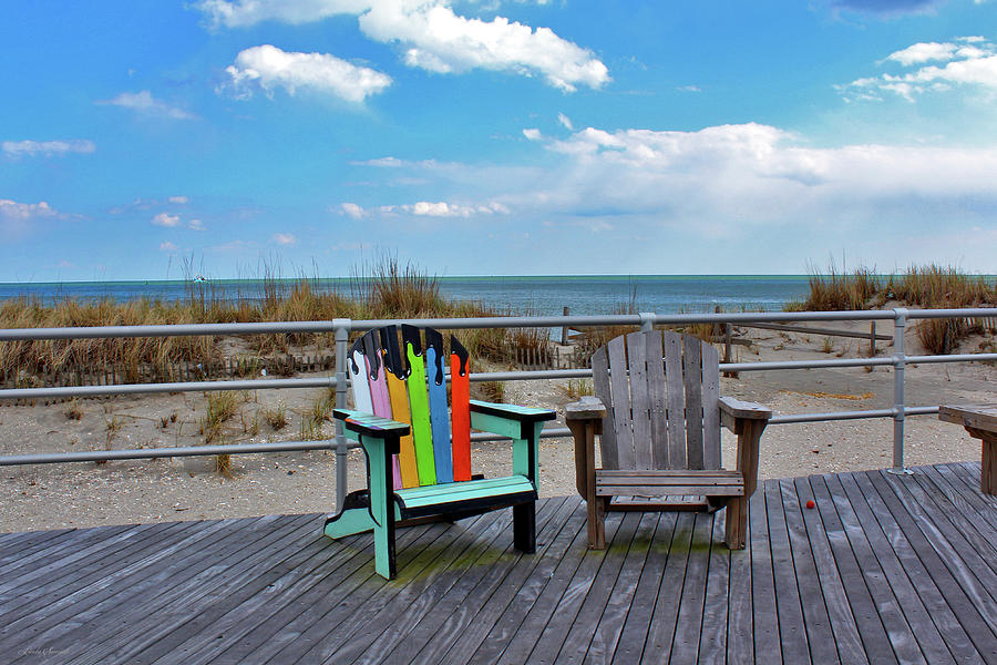 Atlantic City Boardwalk Beach Chairs Photograph by Linda Sannuti
