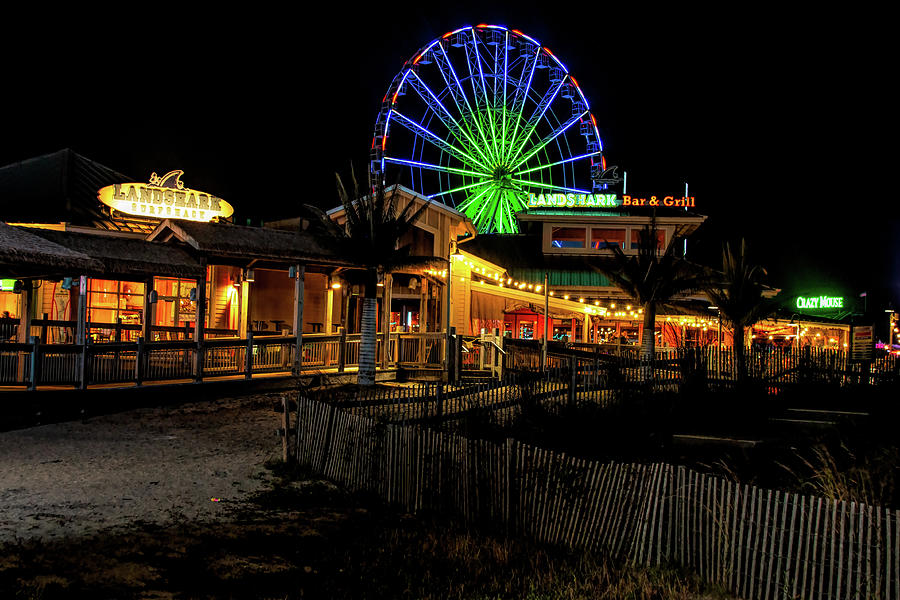 Atlantic City Ferris Wheel At Night Photograph by Kristia Adams