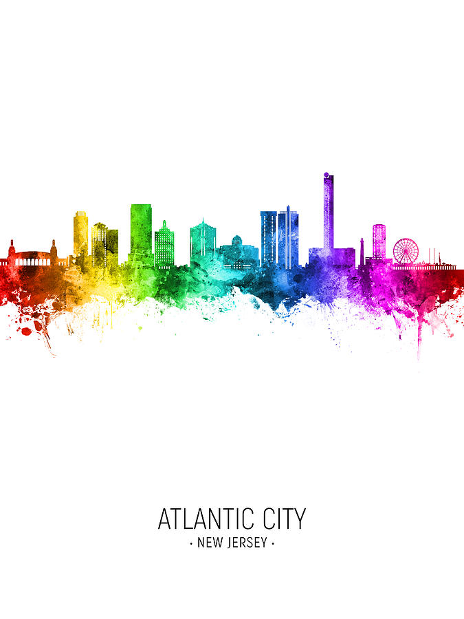 Atlantic City New Jersey Skyline #01 Digital Art by Michael Tompsett
