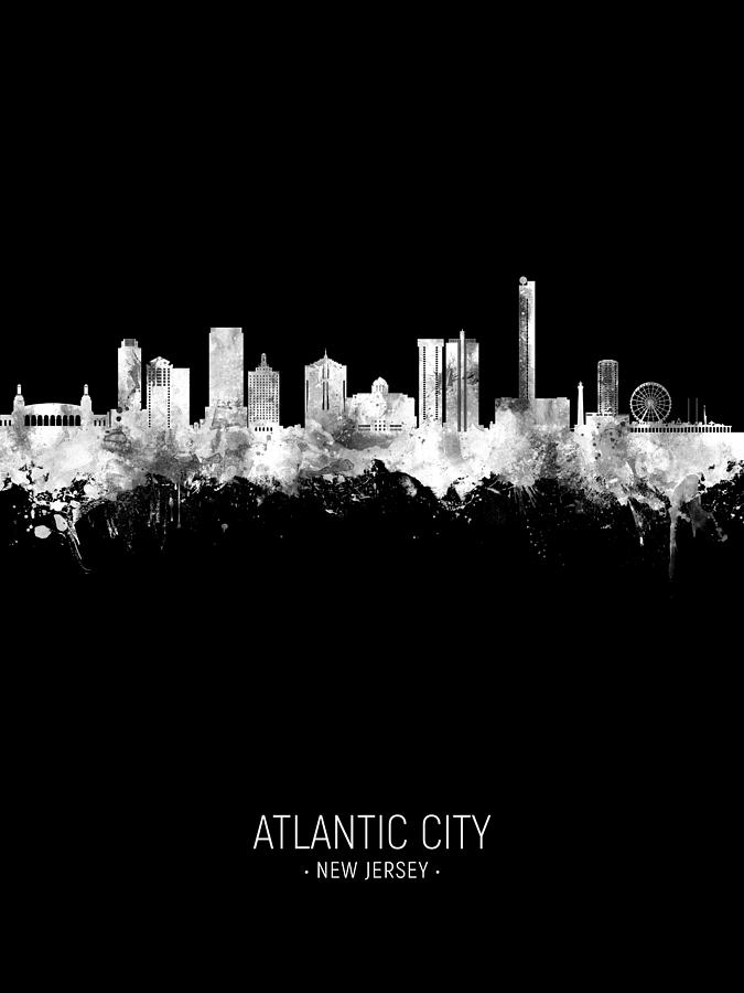 Atlantic City New Jersey Skyline #03 Digital Art by Michael Tompsett
