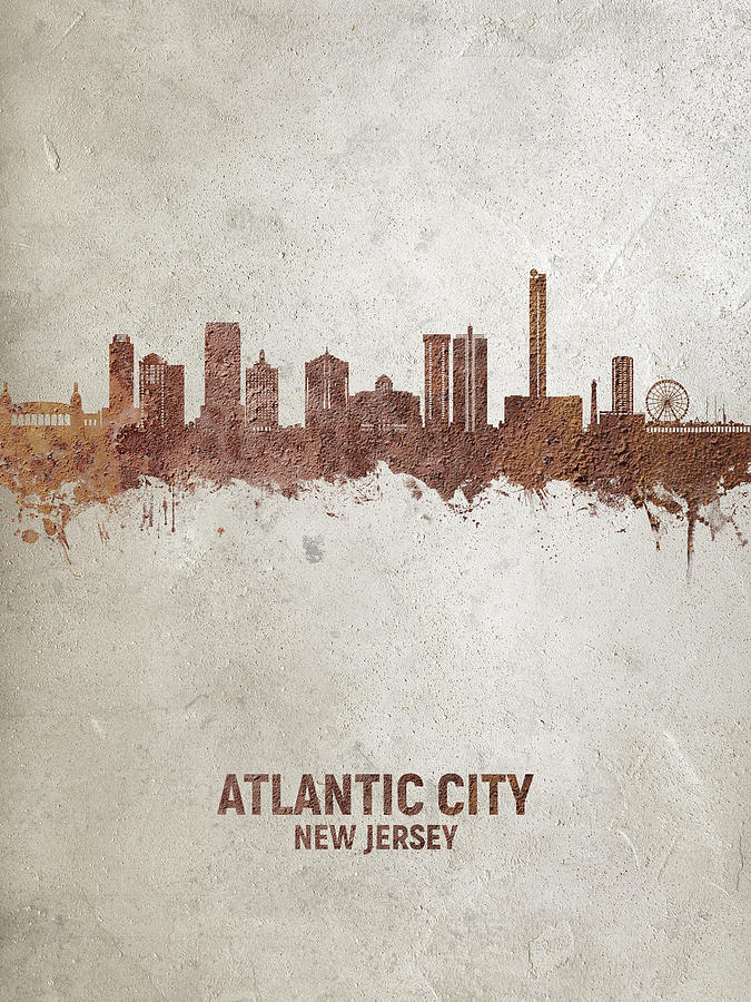 Atlantic City New Jersey Skyline #14 Digital Art by Michael Tompsett