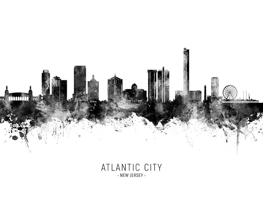 Atlantic City New Jersey Skyline #77 Digital Art by Michael Tompsett