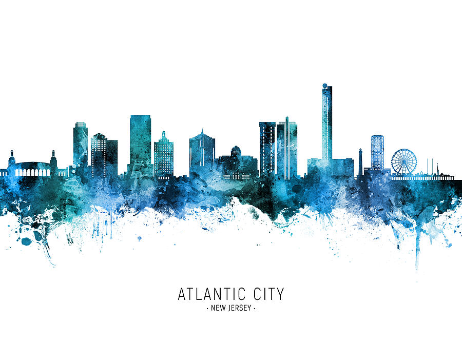 Atlantic City New Jersey Skyline #85 Digital Art by Michael Tompsett