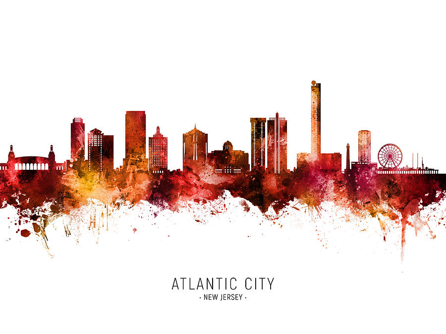 Atlantic City New Jersey Skyline #86 Digital Art by Michael Tompsett