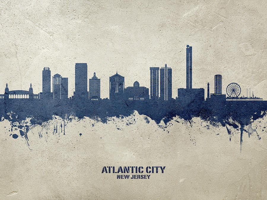 Atlantic City New Jersey Skyline #87 Digital Art by Michael Tompsett