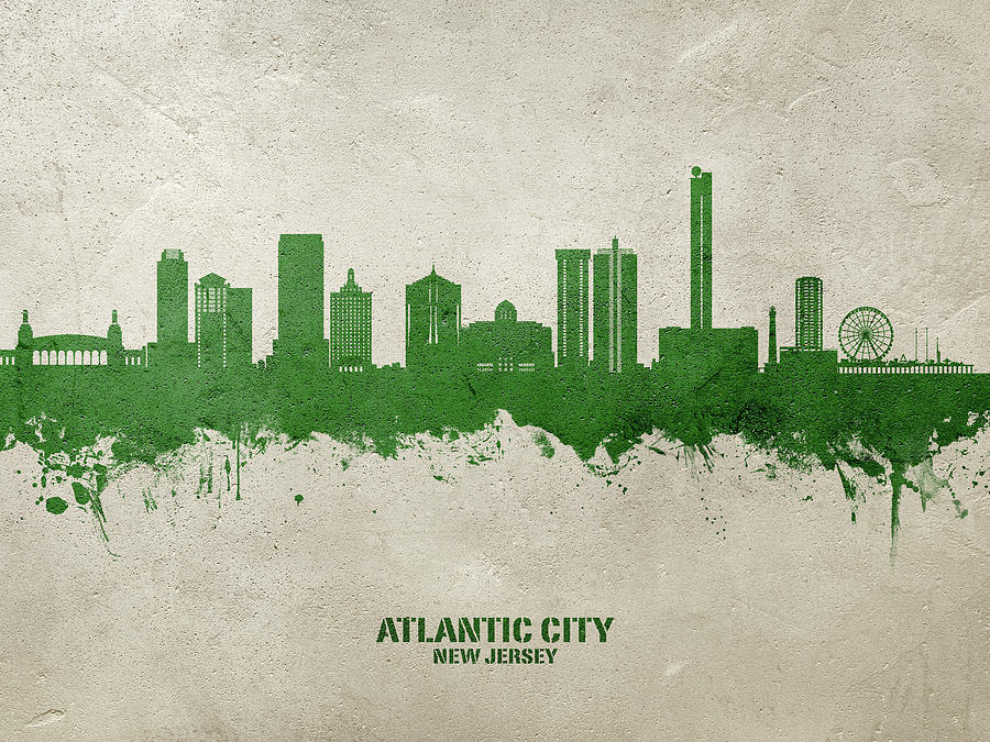 Atlantic City New Jersey Skyline #88 Digital Art by Michael Tompsett
