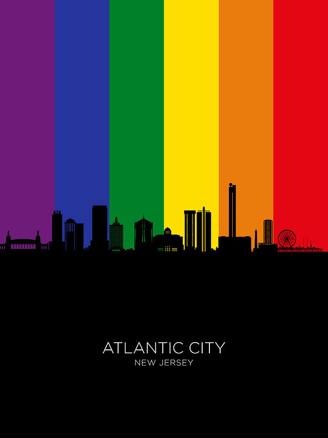 Atlantic City New Jersey Skyline #97 Digital Art by Michael Tompsett