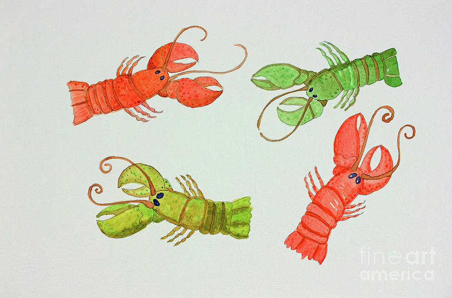 Atlantic Lobsters Painting by Norma Appleton